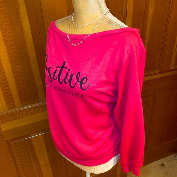 POSITIVE VIBES Drop Shoulder Sweatshirt. - Picture 6 of 16